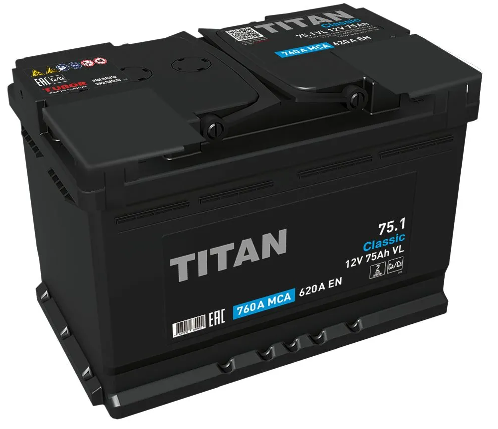 Аккумулятор TITAN Classic 6СТ-75.1
