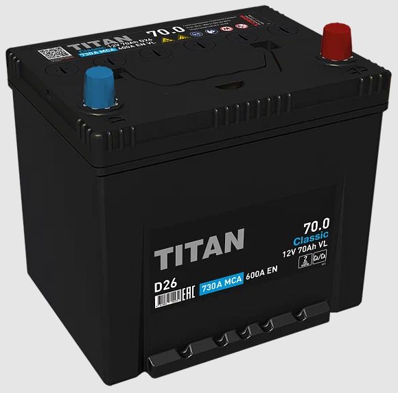 Аккумулятор TITAN Classic 6СТ-70.0 Asia D26