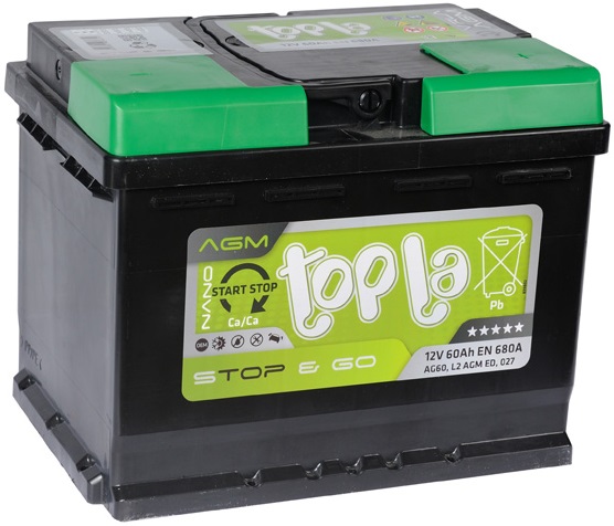 Аккумулятор TOPLA AGM Stop&Go 6СТ-60.0