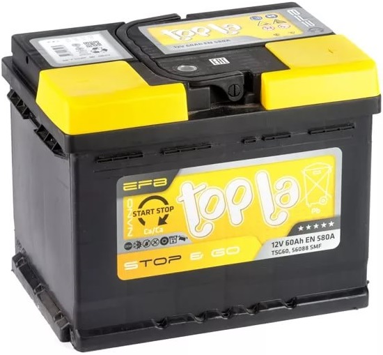 Аккумулятор TOPLA EFB Stop&Go 6СТ-60.0
