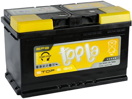 Аккумулятор TOPLA EFB Stop&Go 6СТ-80.0