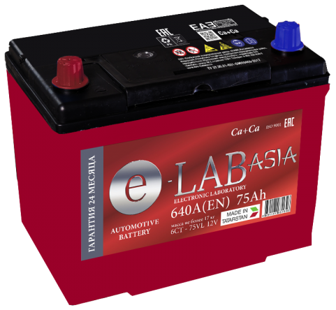 Аккумулятор E-LAB Asia 6СТ-75.1
